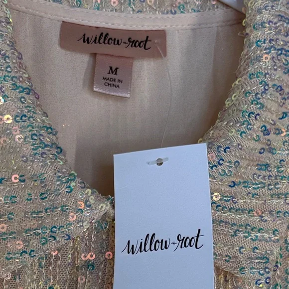 Sequin Embellished Crop Shirt - Blush - Picture 11 of 16